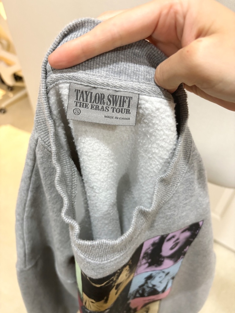 Taylor Swift Grey The Eras Tour Crew Sweatshirt Small - Picture 5 of 5